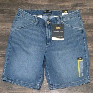 Lee Women's Legendary Denim Bermuda Shorts Roll Up Classic Cotton Blend Shorts
